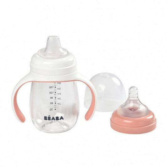 Mamadera y vaso 2 en 1 Rosa (210 ml)