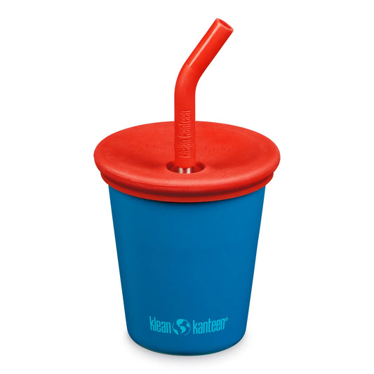 Vaso con bombilla Kid cup Mykonos blue